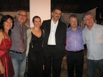 Sela, Valério Carioni, Andréa M. Dal Grande, João Braz da Silva, José Castelo Deschamps, Joceli de Souza autoridades na abertura